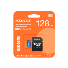 کارت حافظه 128 گیگابایت ای دیتا مدل ADATA MICRO SDXC UHS-I V۱۰ R۱۰۰W۲۵+ADP ۱۲۸G