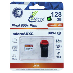 کارت حافظه micro SDXC ویکومن مدل 600X Plus  ظرفیت 128گیگابایت