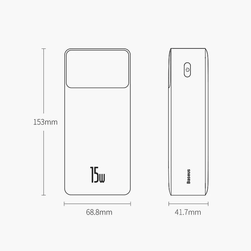 پاوربانک 30000 میلی آمپر 15 واتی بیسوس مدل Baseus Bipow PPBD0502