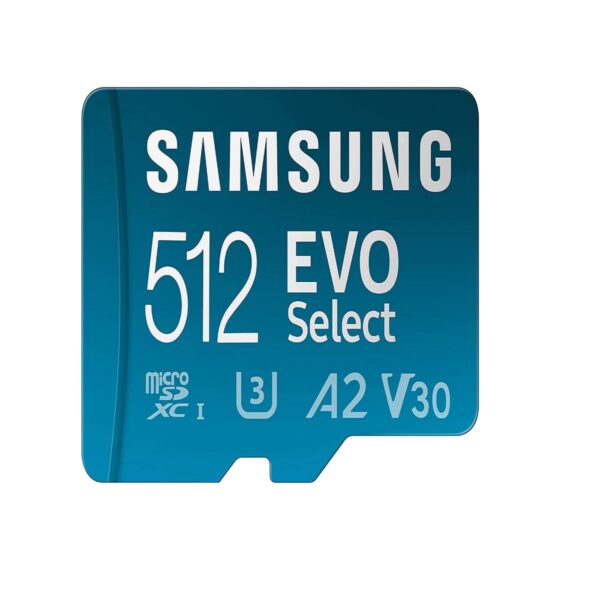 کارت حافظه سامسونگ مدل Evo SELECT A2 V30 ظرفیت 512 گیگابایت به همراه آداپتور SD