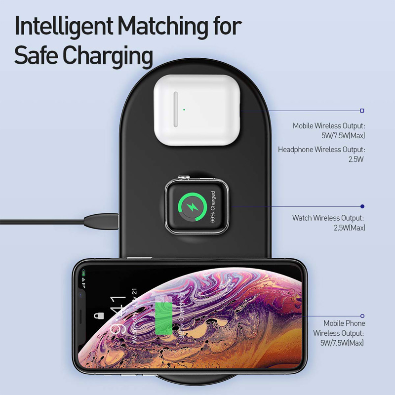 شارژر وایرلس بیسوس Baseus Smart 3in1 Wireless Charger