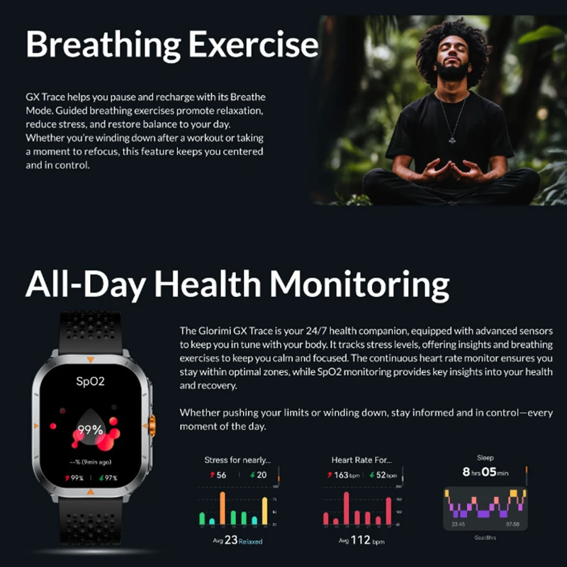 ساعت هوشمند گلوریمی مدل GX TRACE