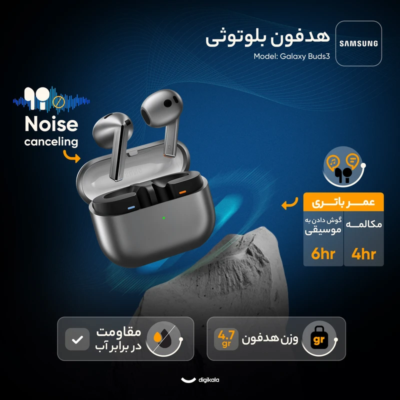 هدفون بی‌سیم سامسونگ مدل Galaxy Buds 3