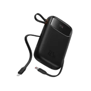 پاوربانک باسئوس مدل Qpow2 Dual Cable-22.5w با ظرفیت 10000 میلی‌آمپر ساعت