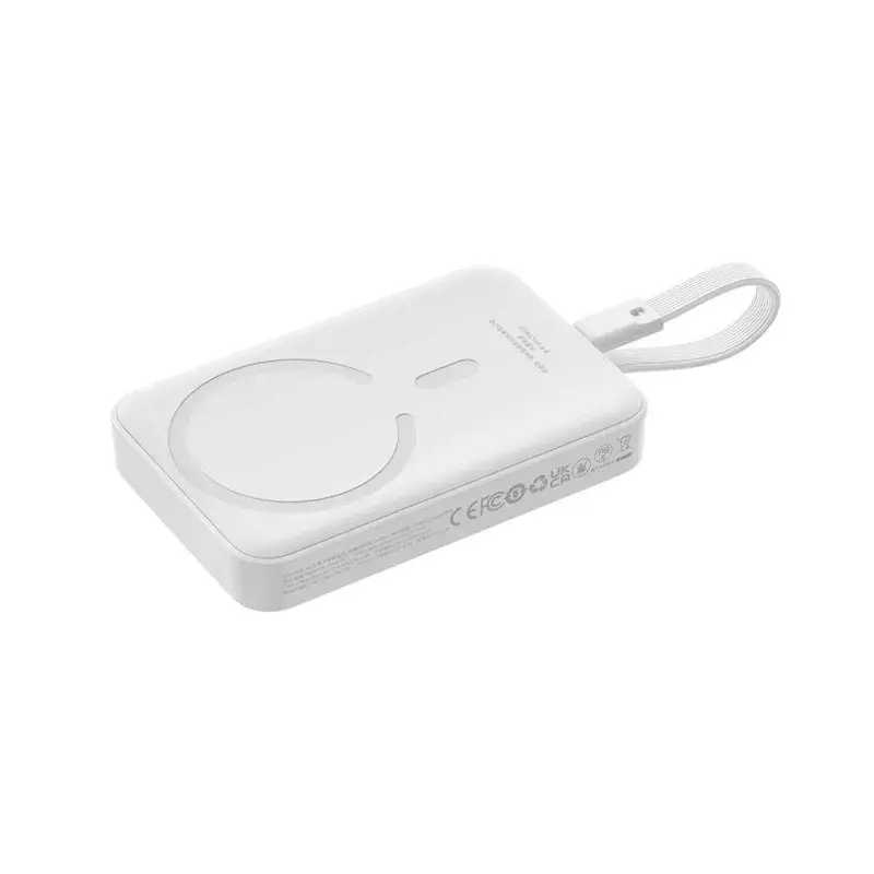 پاور بانک بی سیم مگنتی باسئوس مدل Magnetic Mini Wireless 20w با ظرفیت 5000 میلیآمپر ساعت
