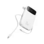 پاوربانک باسئوس مدل Qpow2 DualCable-30w با ظرفیت 10000 میلی‌آمپر ساعت