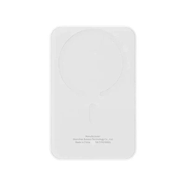 پاور بانک بی سیم مگنتی باسئوس مدل Magnetic Mini Wireless 20w با ظرفیت 5000 میلیآمپر ساعت