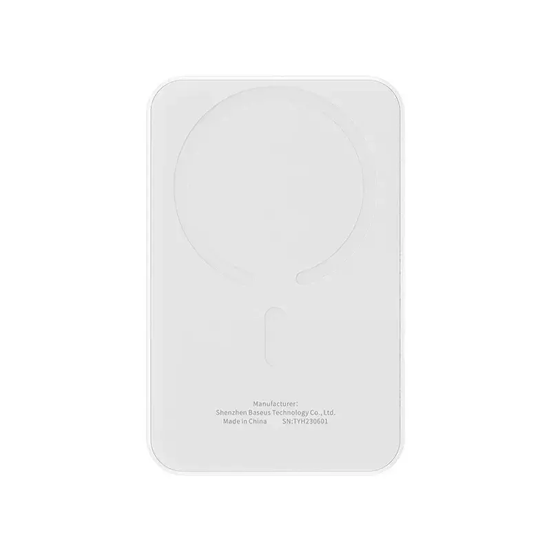 پاور بانک بی سیم مگنتی باسئوس مدل Magnetic Mini Wireless 20w با ظرفیت 5000 میلیآمپر ساعت