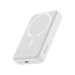 پاور بانک بی سیم مگنتی باسئوس مدل Magnetic Mini Wireless 20w با ظرفیت 5000 میلیآمپر ساعت