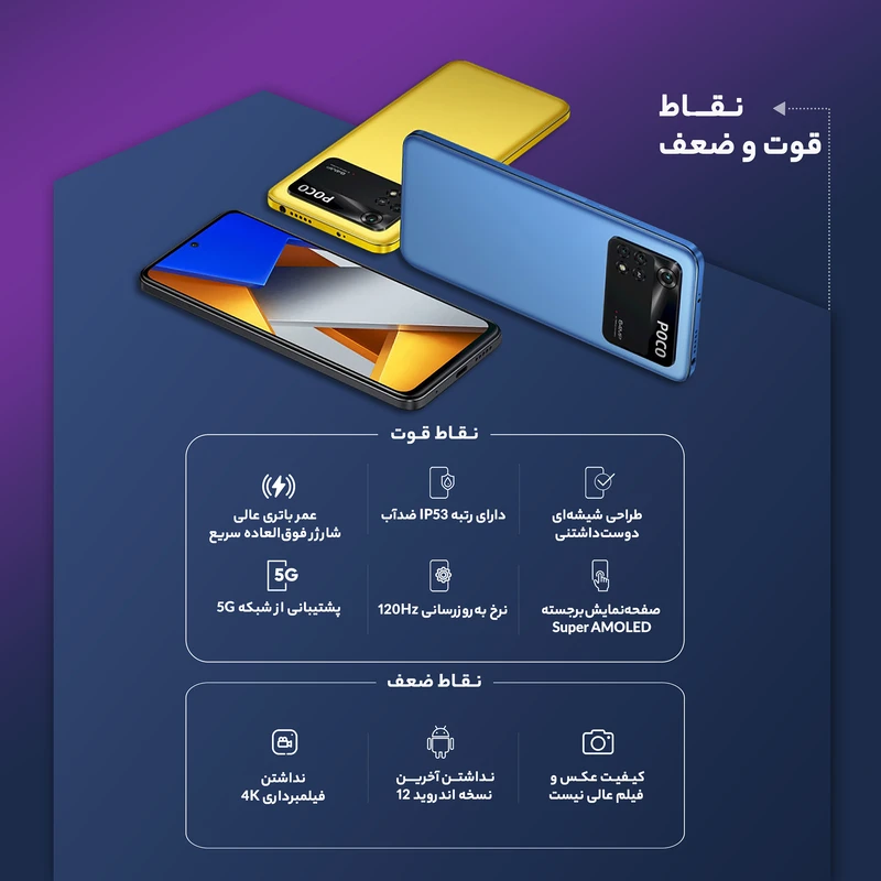 گوشی Poco X4 Pro 5G شیائومی با ظرفیت 256GB و رم 8GB