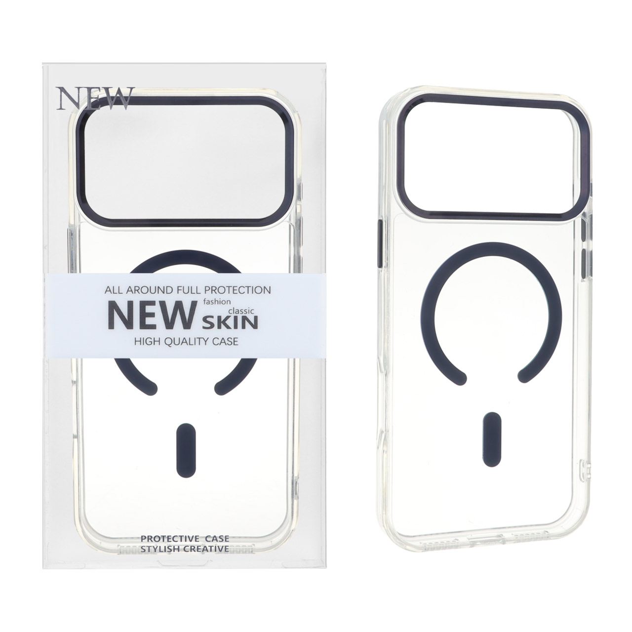 قاب اورجینال New Skin شفاف MagSafe پشت سخت لنز آلومینیومی Apple iPhone 17 Pro Max