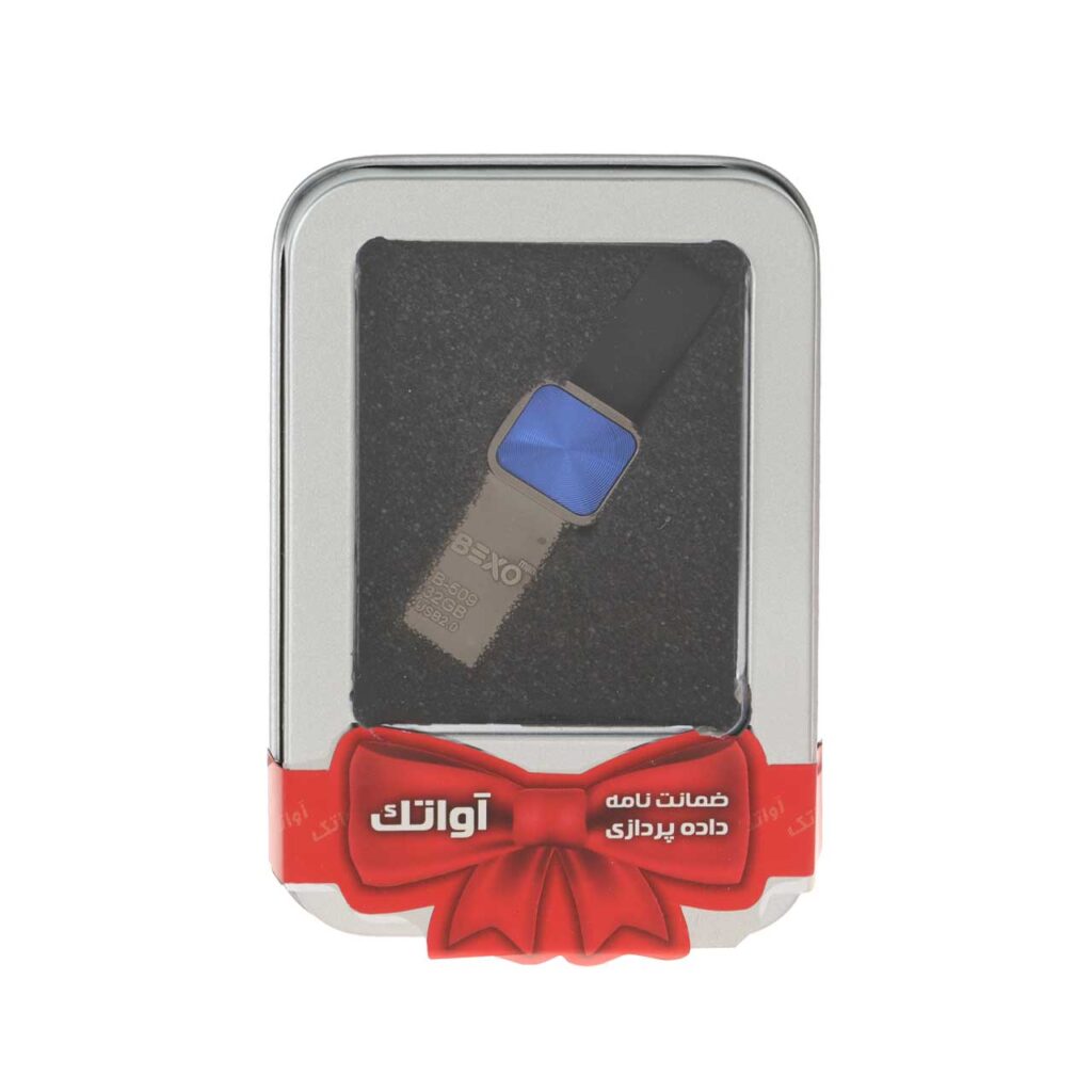 فلش مموری BEXO USB2.0 مدل B-509 ظرفیت 32GB - مشکی آبی (گارانتی داده پردازی آواتک) پک هدیه