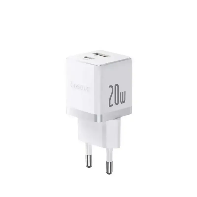 شارژر دیواری دو پورت باسئوس مدل Palm Fast Charger C+U توان 20 وات