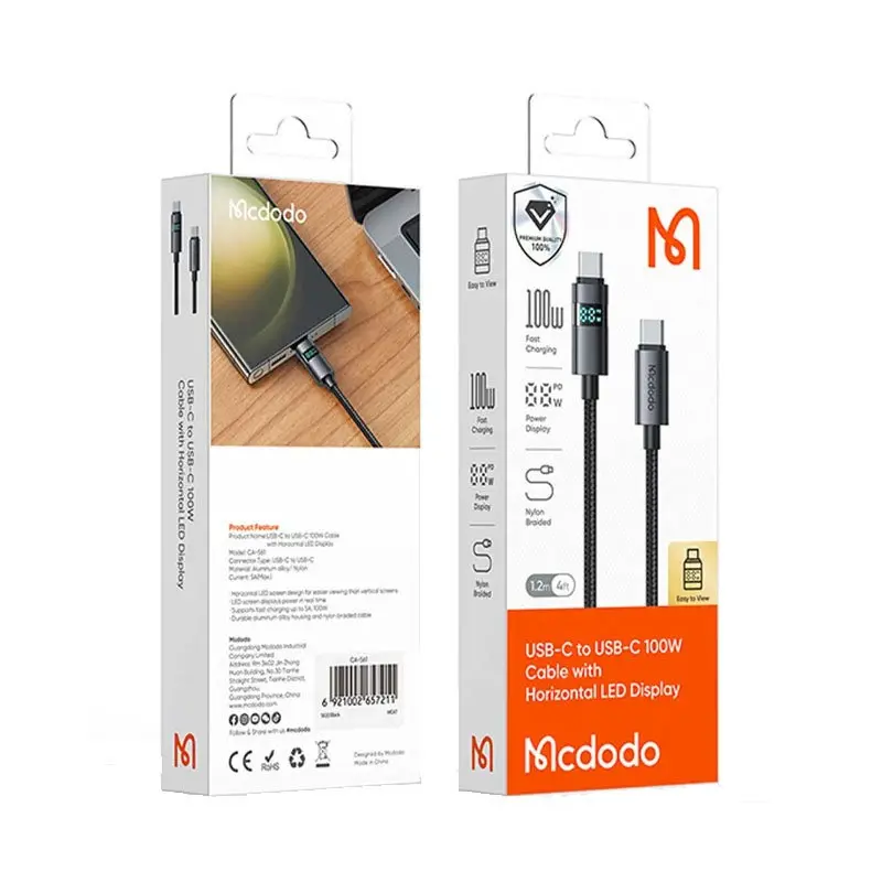 کابل شارژ مک دودو مدل Mcdodo CA-5610 USB-C To USB-C با طول 1.2 توان 100 وات