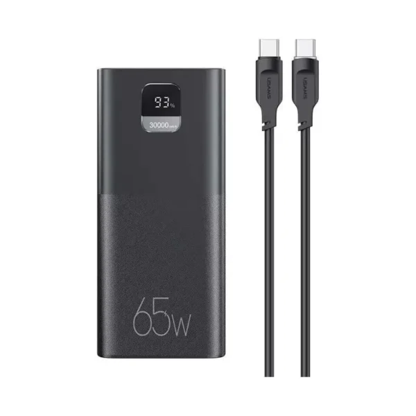 پاوربانک یوسمز مدل US-CD185 ظرفیت 30000 میلی‌آمپر‌ ساعت توان 65 وات (به همراه کابل)