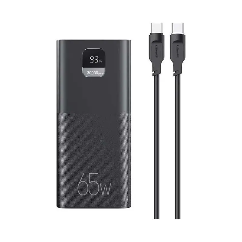 پاوربانک یوسمز مدل US-CD185 ظرفیت 30000 میلی‌آمپر‌ ساعت توان 65 وات (به همراه کابل)