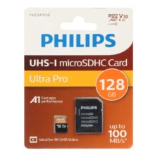 PHILIPS microSDHC & adapter UHS-I Ultra Pro U3 Class 10 V30 A1 – 100MB/s – 128GB